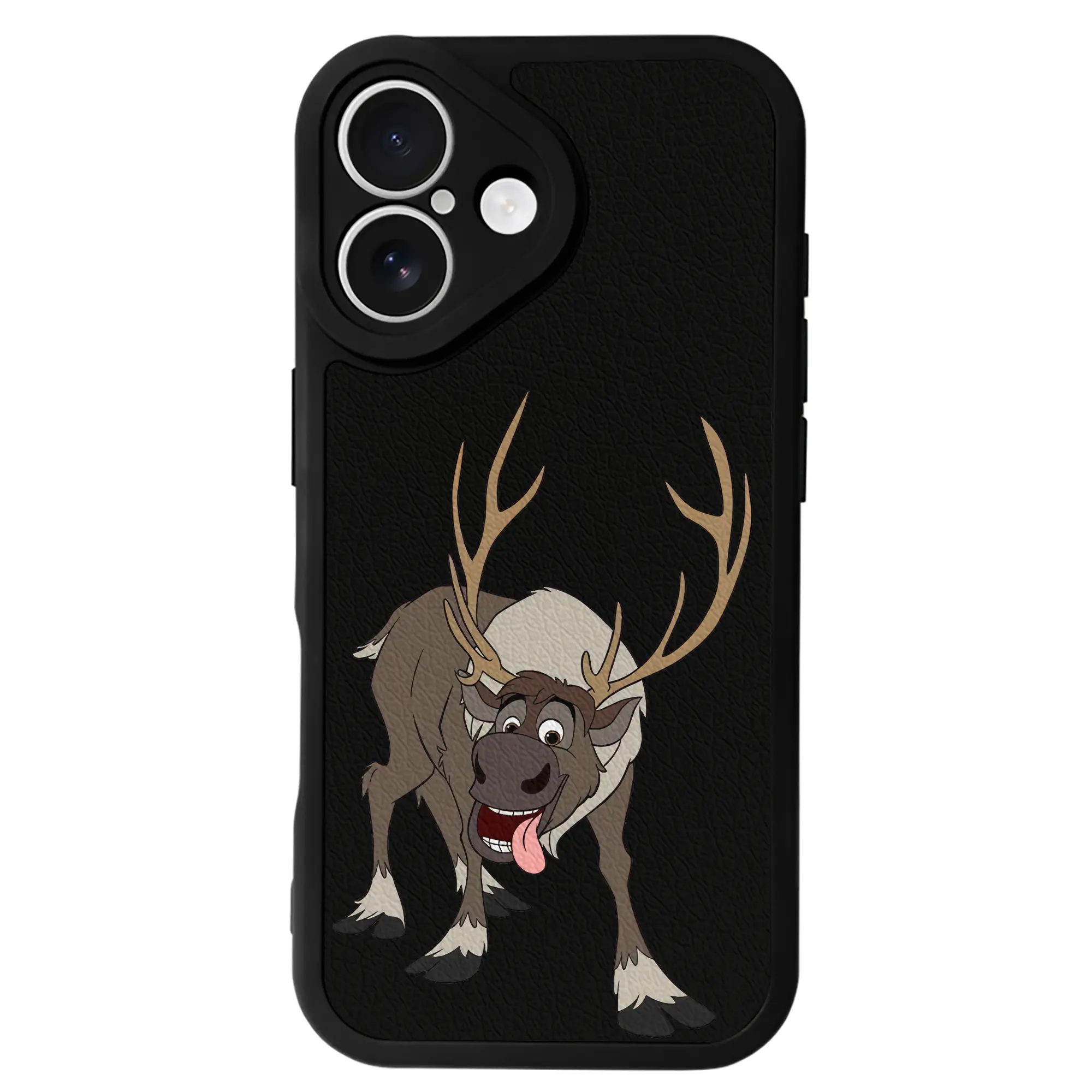 アナと雪の女王(Frozen) グッズ スヴェン(Sven) - IPhone 16シリーズ対応 ・ シリコンスマホケース ・ レザー調 ・ 高精度フィット ・ 耐衝撃 ・ ワイヤレス充電対応 ・ 精密カット